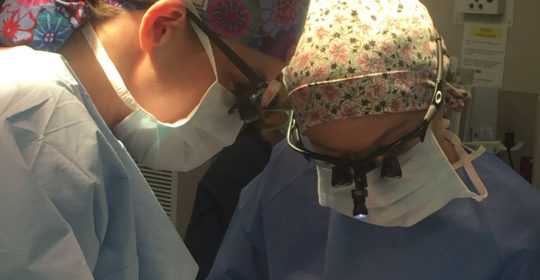 Dr. Brady Operating With Her Endocrine Surgery Fellow Dr. Courtney Edwards